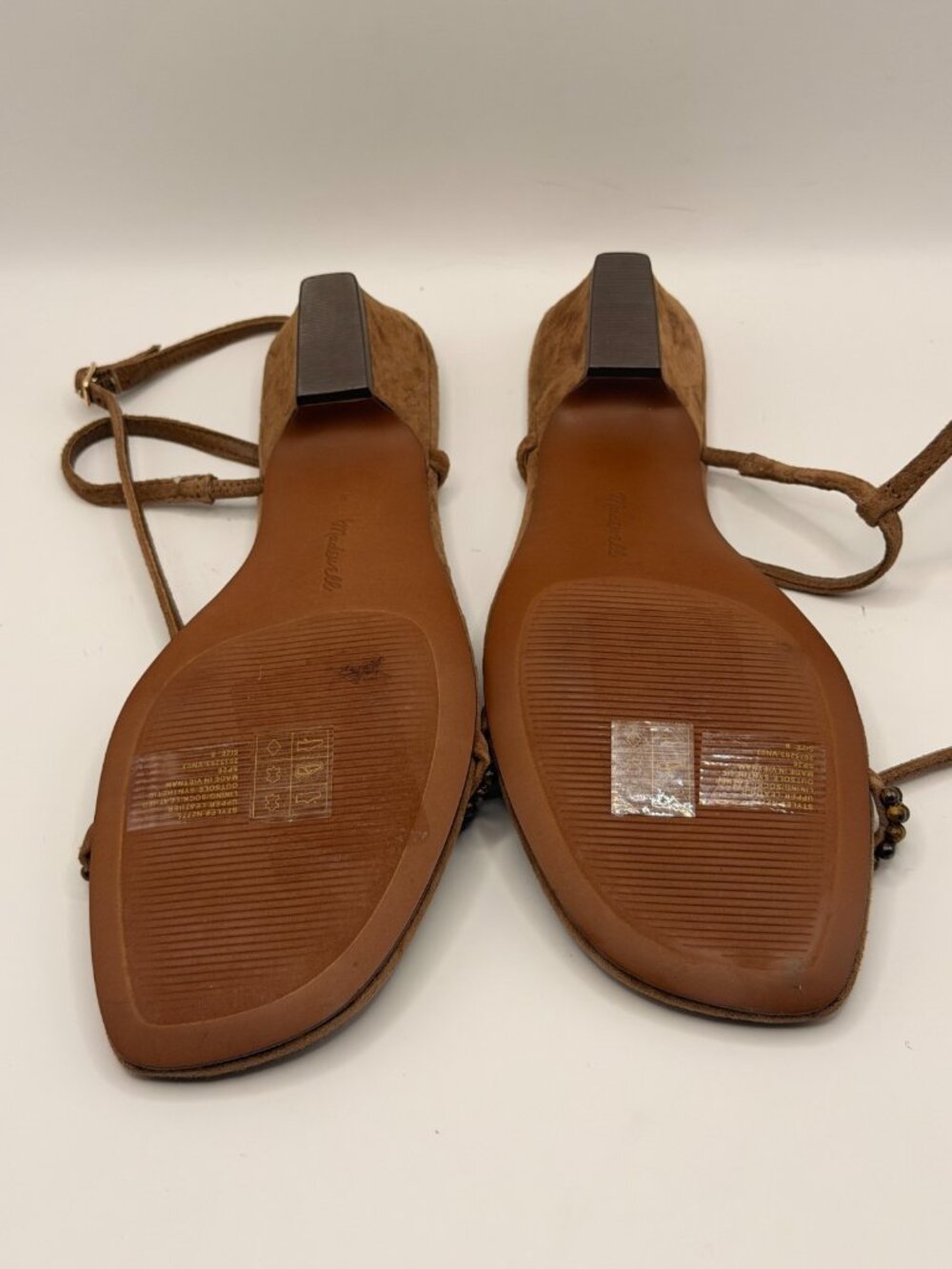 Madewell Women's Maycie Brown Beads Strappy Sandals Sz 8 - Picture 8 of 9